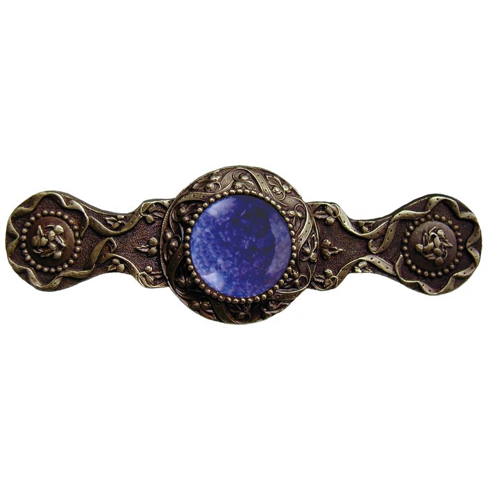 Notting Hill NHP-624-AB-BS Victorian Jewel Pull Antique Brass/Blue Sodalite